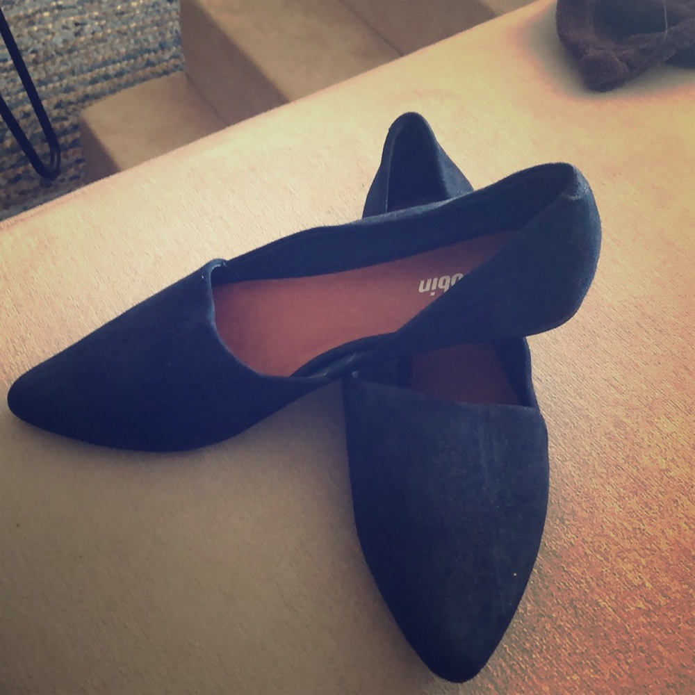 Navy blue suede flats - barely worn!